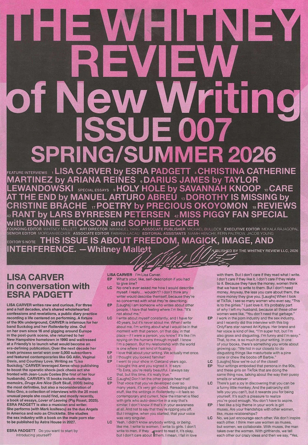 The Whitney Review of New Writing #7